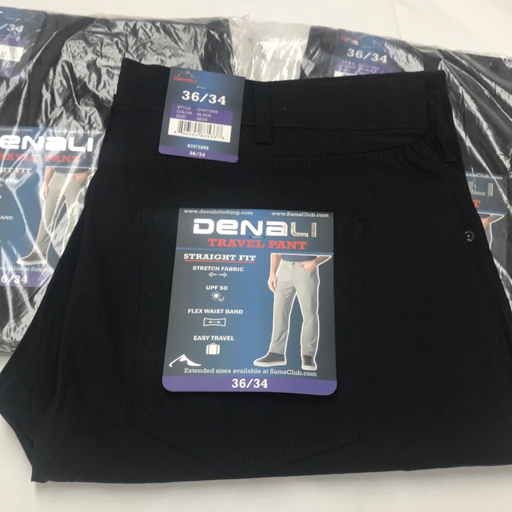 Denali Black Straight Fit Travel Pants Lot of 3 Size 36x34